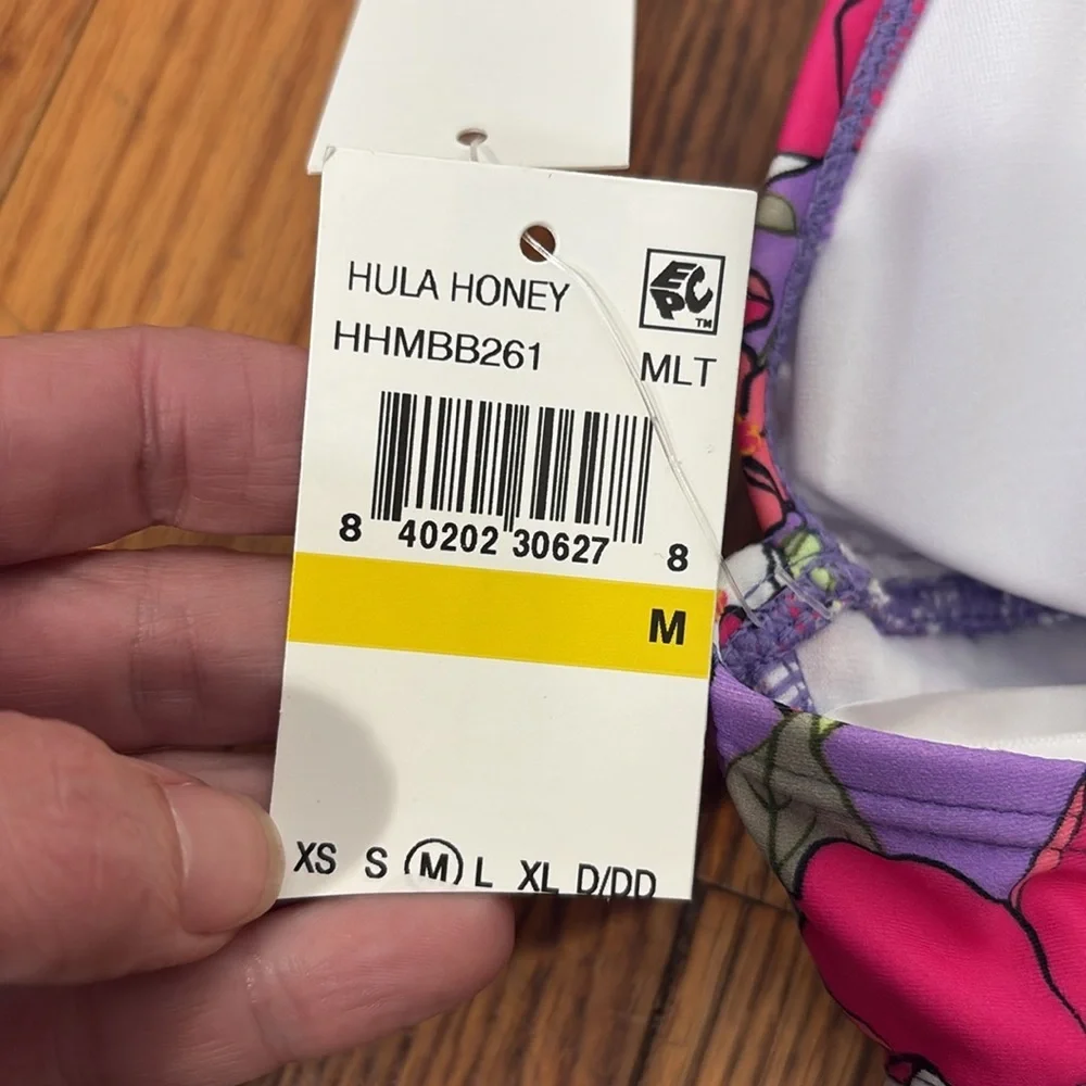 Hula Honey Impressionist Bloom Bikini‎ Top Junior’s Medium NWT swimsuit